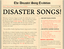 Tablet Screenshot of disastersongs.ca